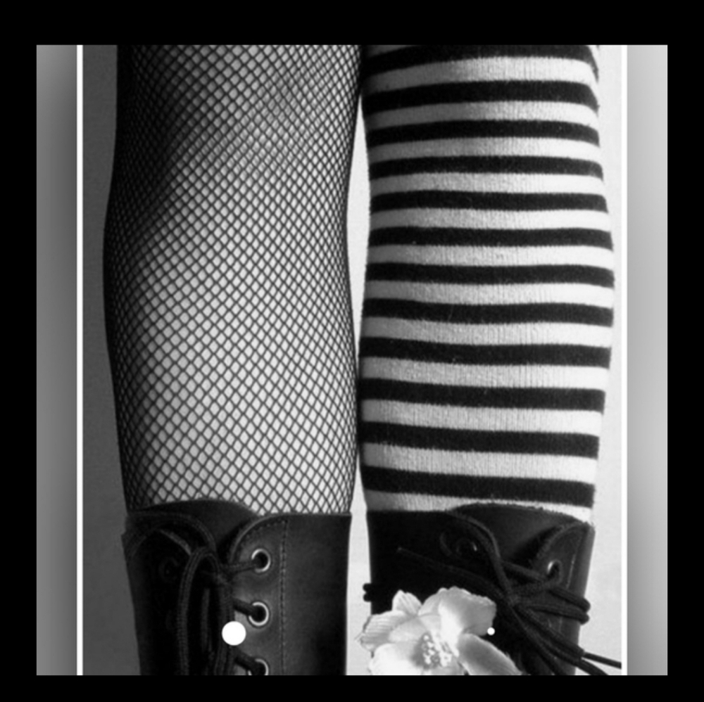 Black And White Stripe Legwarmers